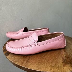 Pink Leather Loafers for Women
